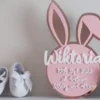 Baby's Birth Details Plaque | Acrylic Nursery Sign - Bunny
