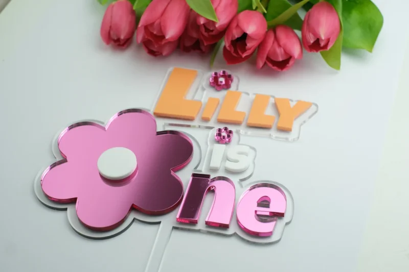 Flower Cake Topper | Name is One | 1st Birthday Topper | Daisy topper