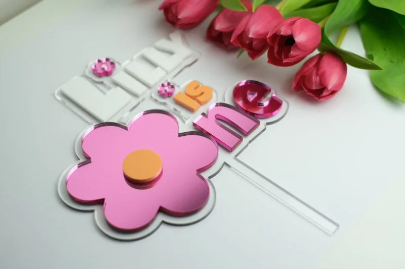 Flower Cake Topper | Name is One | 1st Birthday Topper | Daisy topper