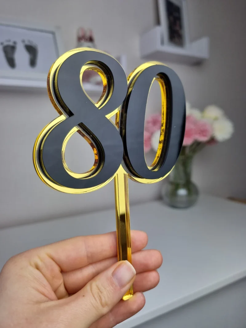 Number Cake Topper (with stick) | Double Layered