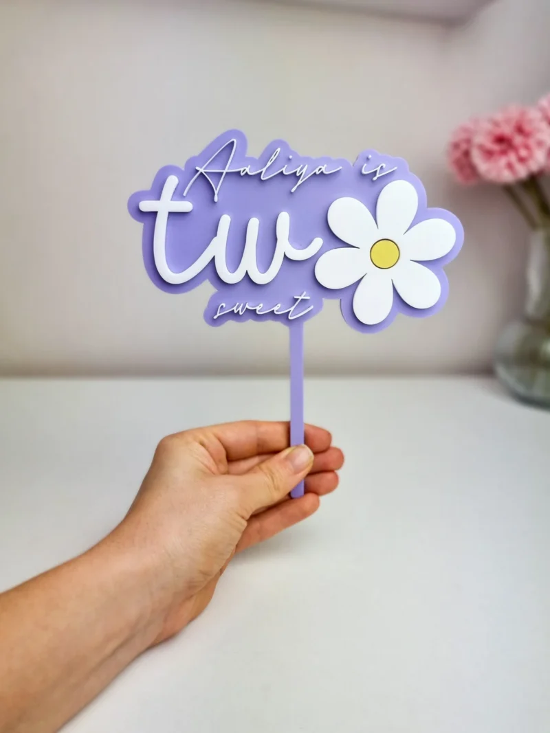 Daisy Cake Topper Two Sweet  2nd Birthday