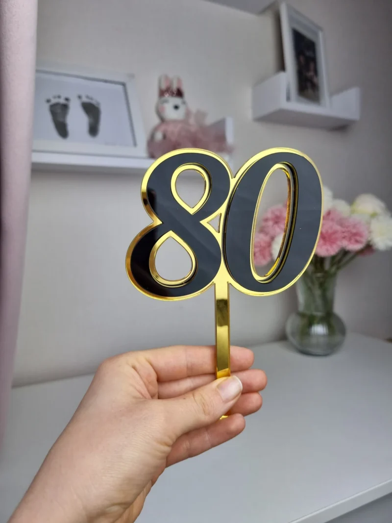 Number Cake Topper (with stick) | Double Layered