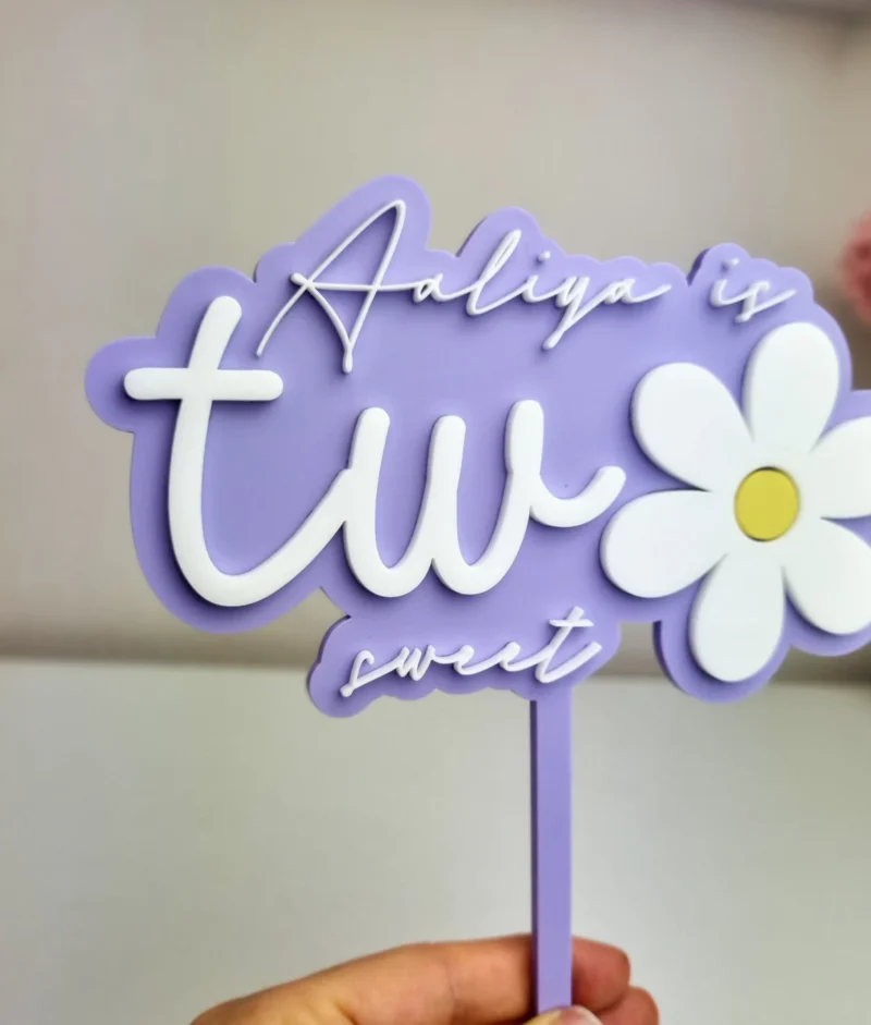 Daisy Cake Topper Two Sweet  2nd Birthday