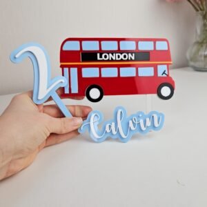 London Red Bus cake topper