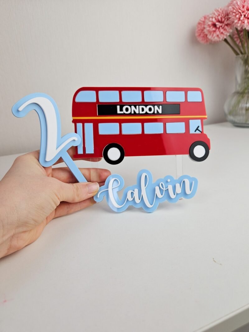 London Red Bus cake topper