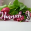 Double Layered name and Age Cake Charms