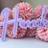 Double Layered name and Age Cake Charms