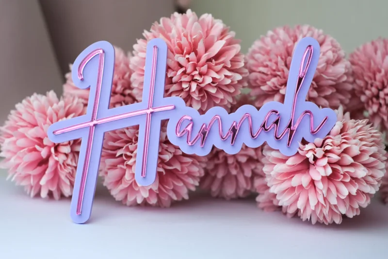 Double Layered name and Age Cake Charms