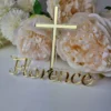 Name and Cross Cake Charm | Christening | First Holy Communion