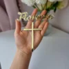 Name and Cross Cake Charm | Christening | First Holy Communion