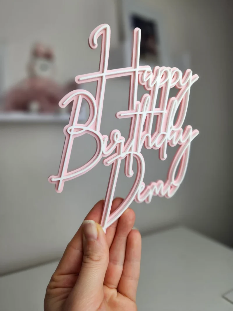 Happy Birthday Cake Charm Double Layer