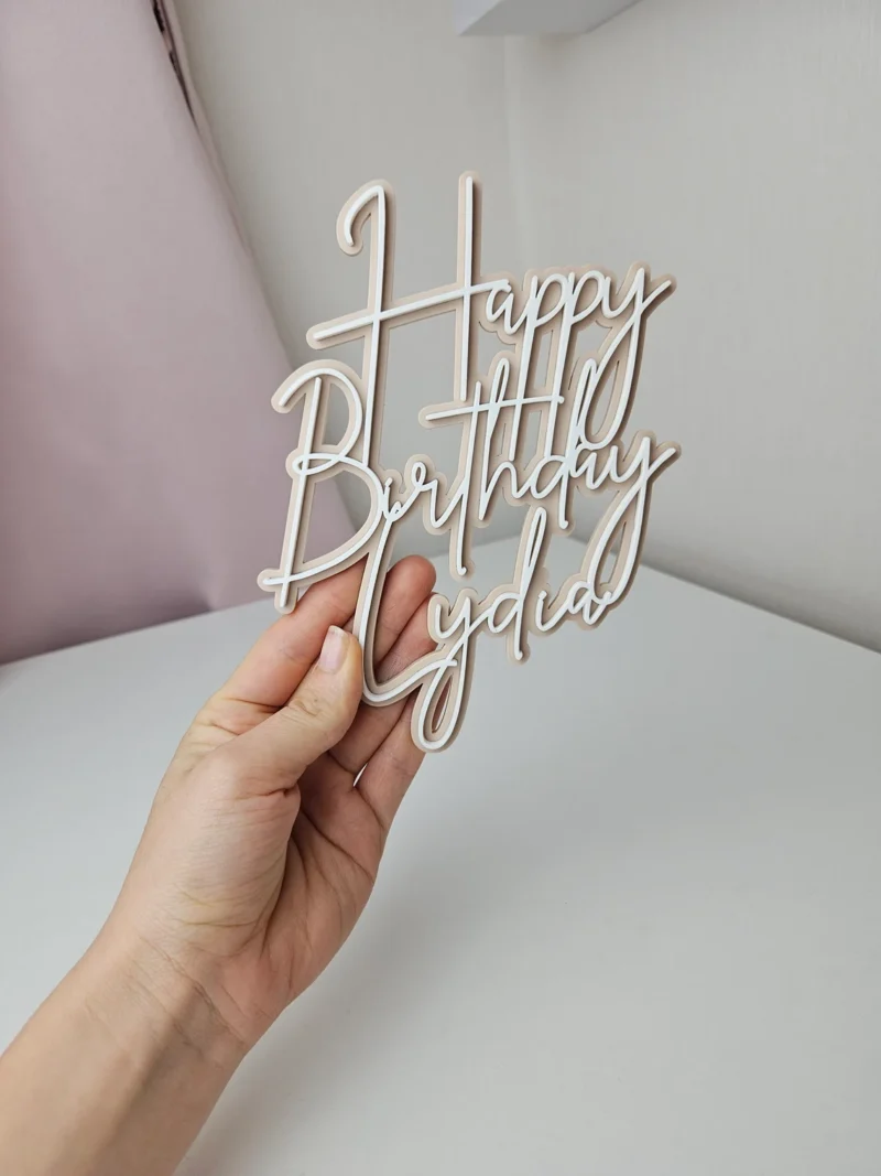 Happy Birthday Cake Charm Double Layer