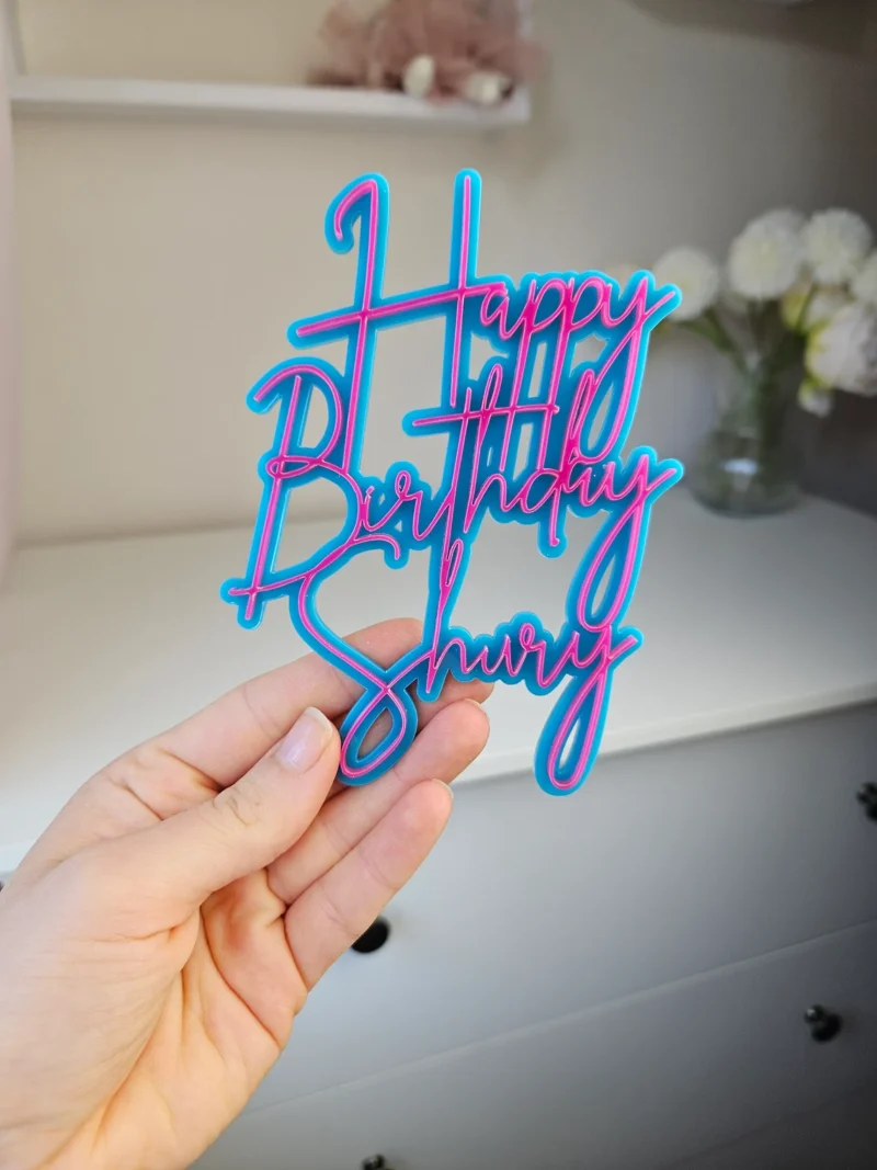 Happy Birthday Cake Charm Double Layer