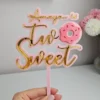 Two Sweet Donut Cake Topper | Custom Name | 2nd birthday topper