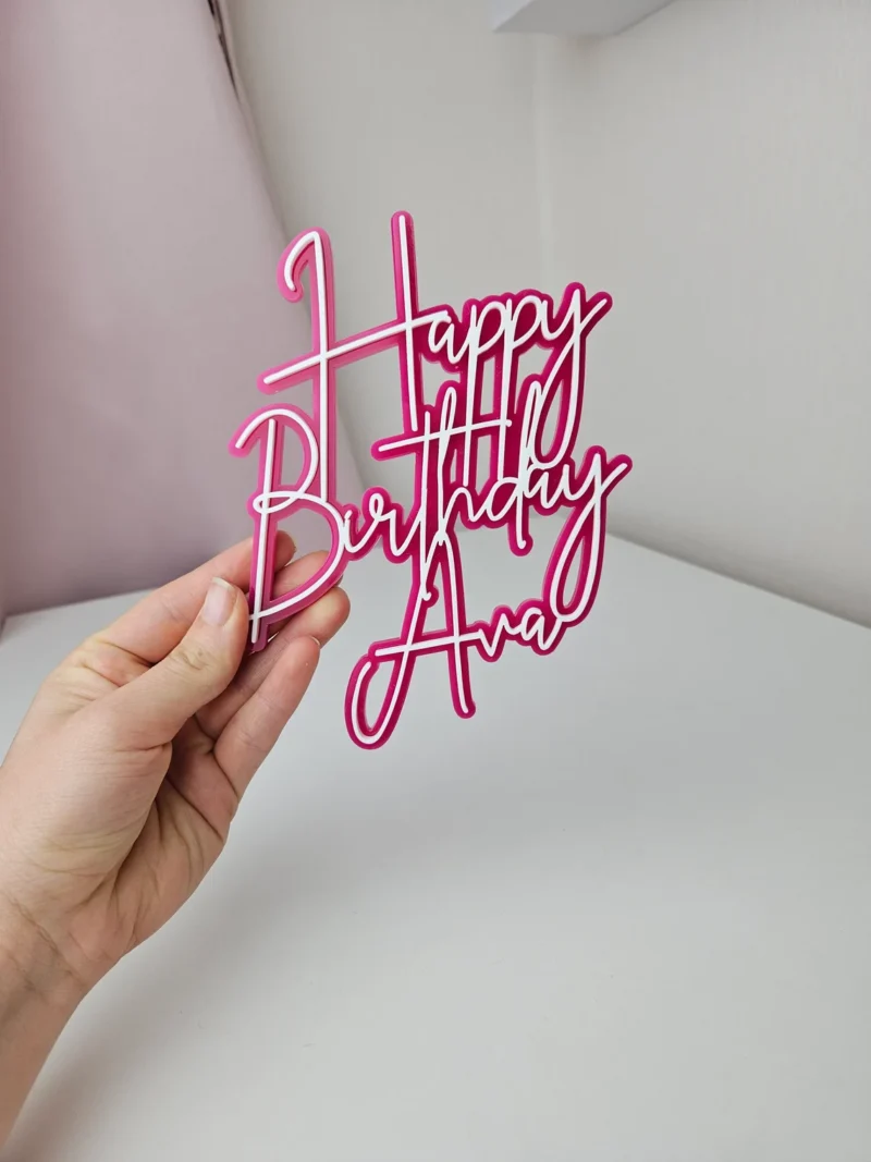 Happy Birthday Cake Charm Double Layer