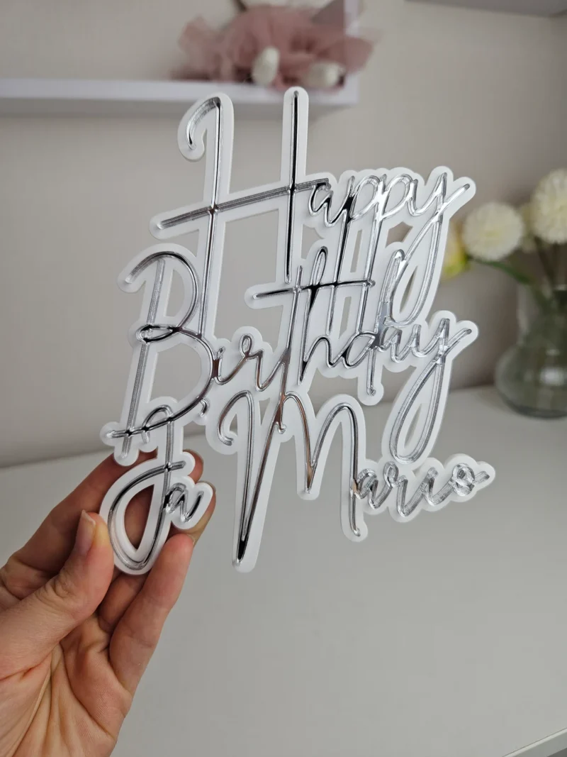 Happy Birthday Cake Charm Double Layer