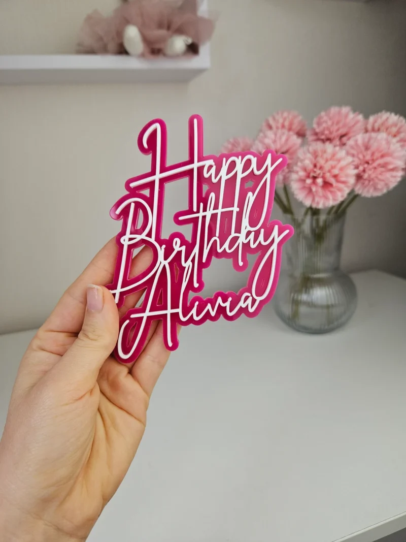 Happy Birthday Cake Charm Double Layer