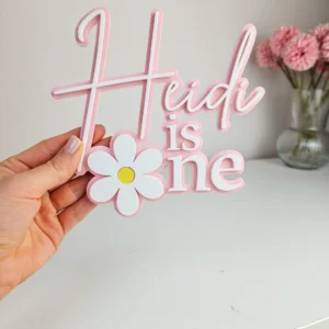 Daisy themed cake charm 1st Birthday