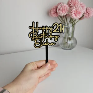 Happy [any Age] Birthday Cake topper | Double Layer
