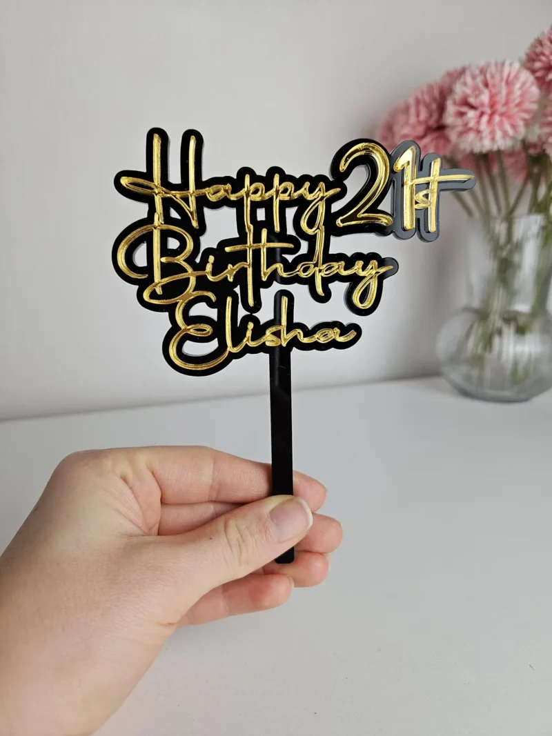 Happy [any Age] Birthday Cake topper | Double Layer