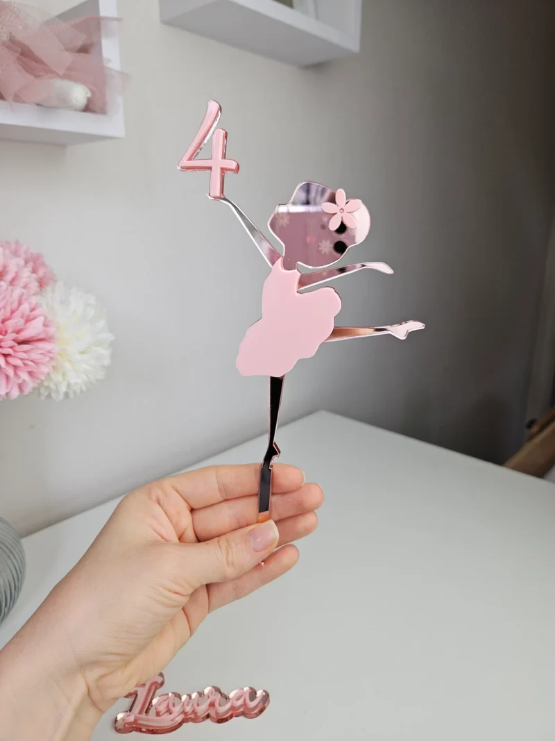 Ballerina Cake Topper Set with name and age