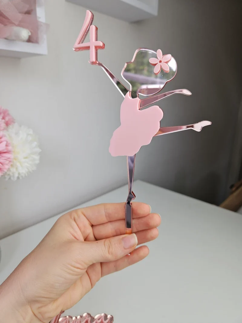 Ballerina Cake Topper Set with name and age
