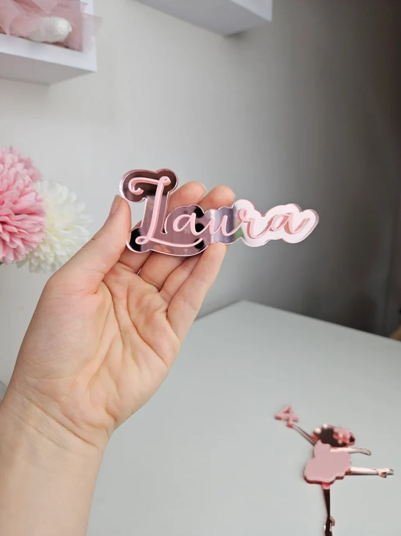 Ballerina Cake Topper Set with name and age