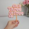 Three and free topper |  third birthday | 3 year old