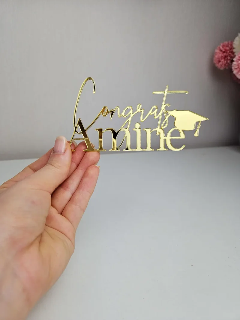 Congrats Name Cake charm / Topper
