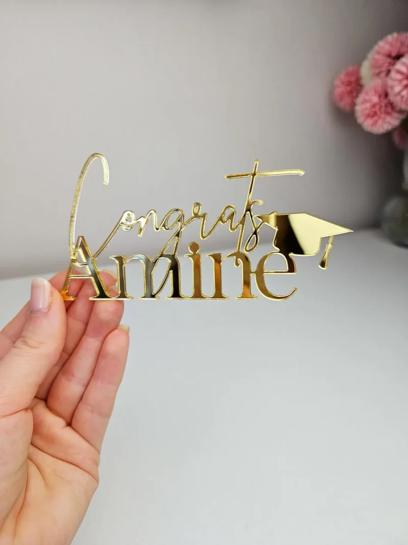 Congrats Name Cake charm / Topper