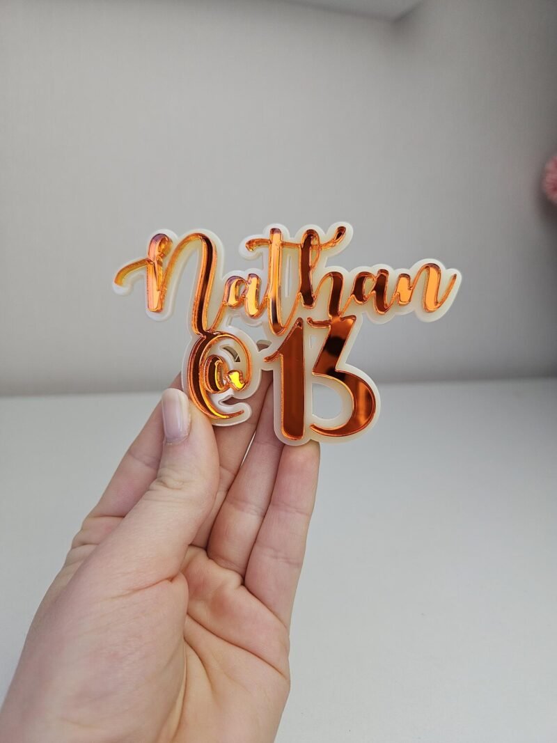 Name @ [age] Double layer | any name and age Topper/Charm