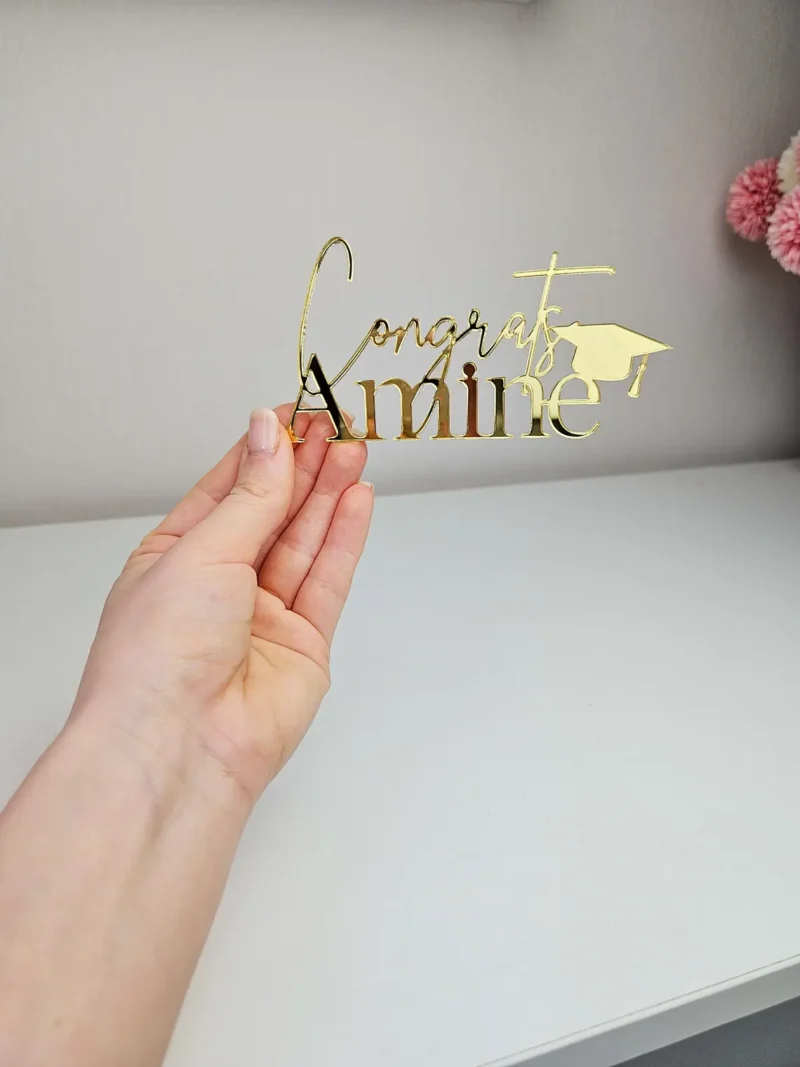 Congrats Name Cake charm / Topper