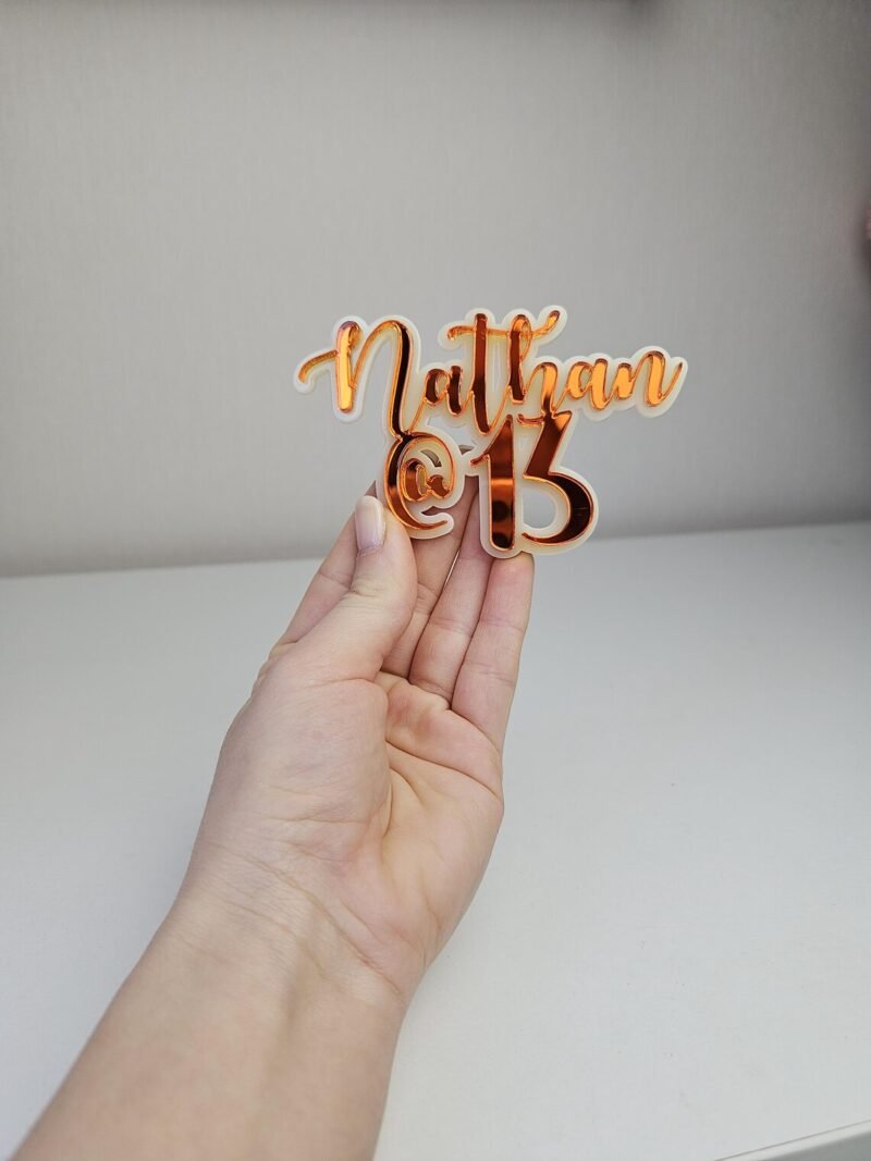 Name @ [age] Double layer | any name and age Topper/Charm