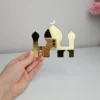 SET of 3 Umrah Mubarak Sign ,Mosque, Mekka cake toppers