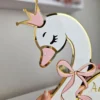 Personalized White Swan Wall Decor for Baby Room – Acrylic Nursery Sign